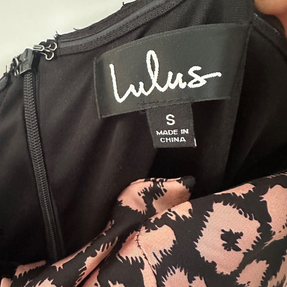 Lulus Castelo Black and Mauve Satin Leopard Print Dress - Picture 4 of 9